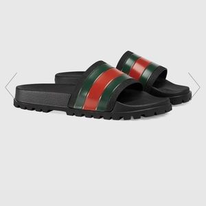 Gucci slides for men, rubber slides.